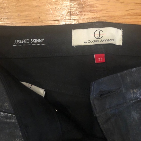 CJ by Cookie Johnson black jeans w metallic sz 26 - Picture 5 of 7